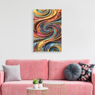 Arte de pared de fluido 3D - Remolino de cartón co