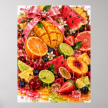 Arte de Pared de Fruta Jugosa | Decoración Maximal