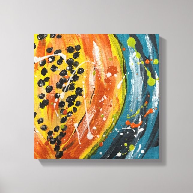 Arte de pared de fruta Papaya Bright (Anverso)