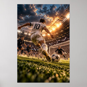 Arte de pared de futbolista – Número 10 Golpe de g