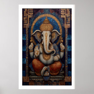 Arte de pared de Ganesha majestuoso - Diseño de mo