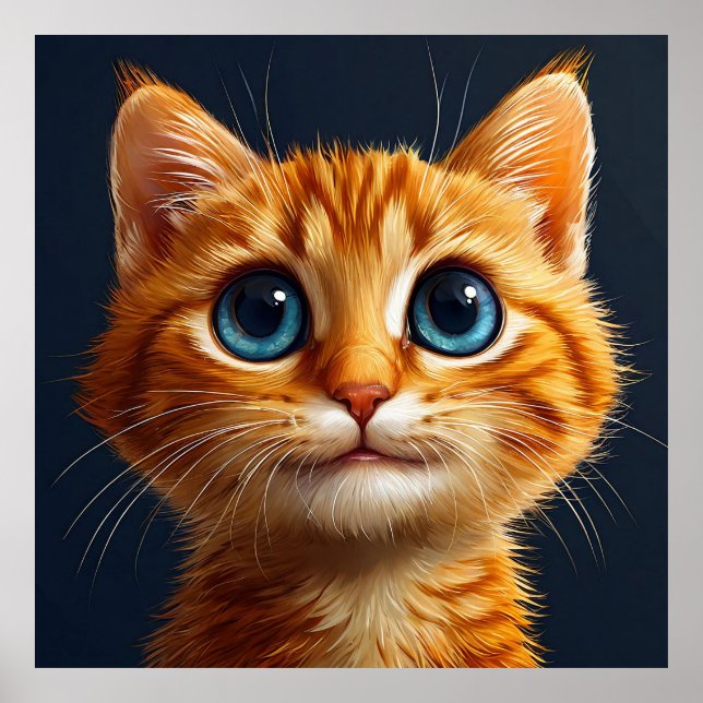 🐱 Arte de pared de gatito naranja lindo para espa (Frente)