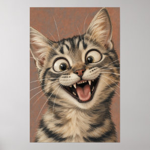 Arte de pared de gatito — Retrato divertido y pict