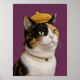 Arte de pared de gato calico — Retrato de mascota
