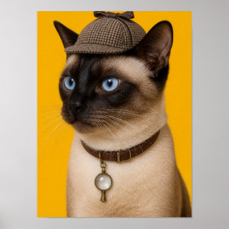 Arte de pared de gato siamés - Retrato de mascota