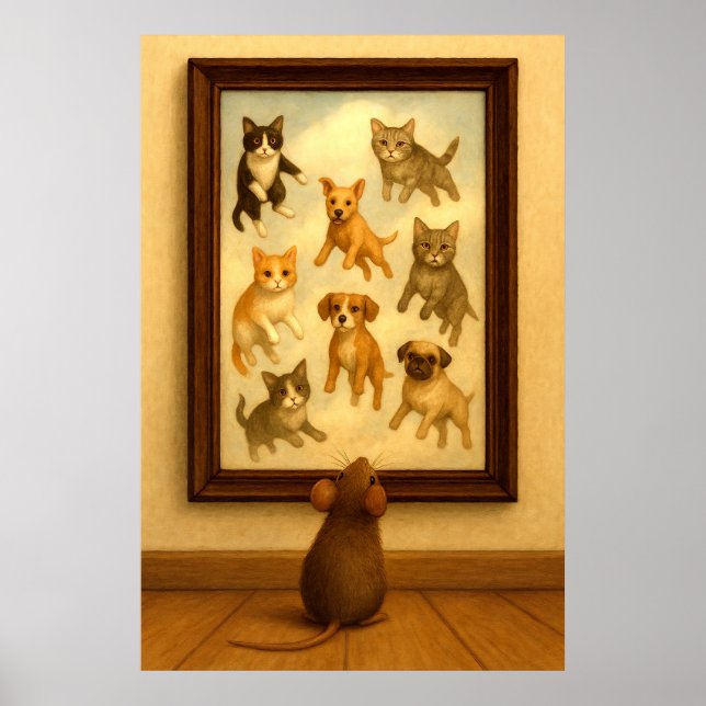 Arte de Pared de Gato y Perro Divertidos (Frente)