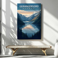 Arte de pared de Geirangerfjord Noruega en lienzo