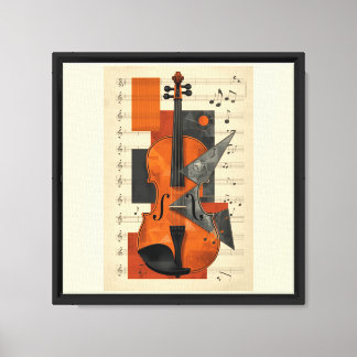 Arte de pared de geometría de violín abstracto mod