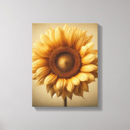 Arte de pared de girasol único - Lienzo envuelto