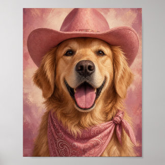 Arte de pared de Golden Retriever — Retrato de vaq