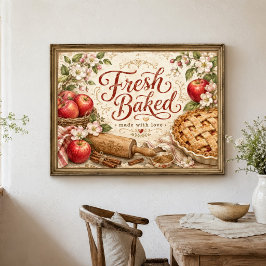 Arte de pared de granja de pastel de manzana estil