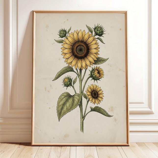 Arte de pared de granja vintage de girasol (Subido por el creador)