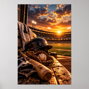 Arte de pared de guante y pelota de béisbol – Atar