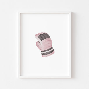Arte de pared de guantes de hockey sobre hielo ros