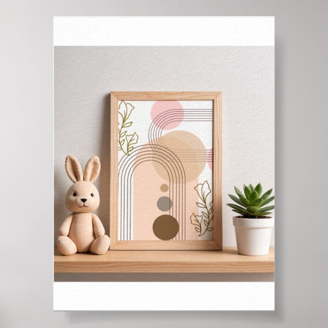 Arte de pared de guardería boho abstracto arcoíris (Frente)