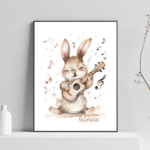 Arte de pared de guardería con acuarela personaliz