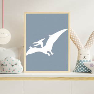 Arte de pared de guardería con silueta de Pterodác