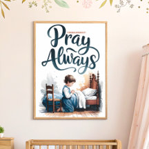 Arte de pared de guardería cristiana Imprimir Reza