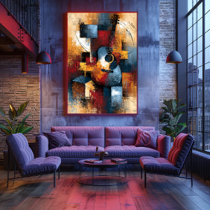 Arte de pared de guitarra abstracta japonesa Gitaa