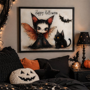 Arte de pared de hada Whimsigoth de Halloween y ga