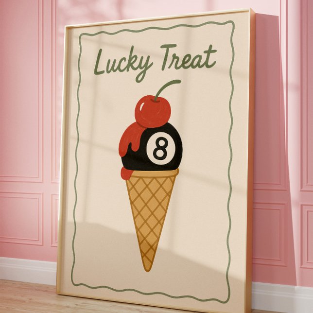 Arte de Pared de Helado Bola 8 Afortunada Retro (Subido por el creador)