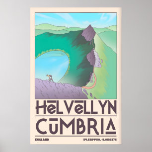 Arte de pared de Helvellyn Cumbria Póster de viaje