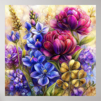 Arte de pared de hermosas flores de primavera 15