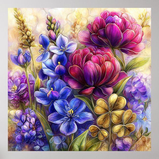 Arte de pared de hermosas flores de primavera 15 (Frente)