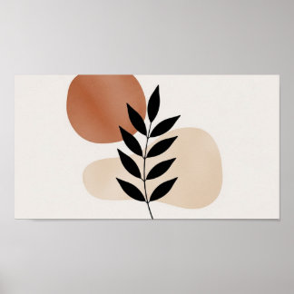 Arte de pared de hojas de rama negra