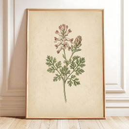 Arte de pared de impresión botánica vintage estilo