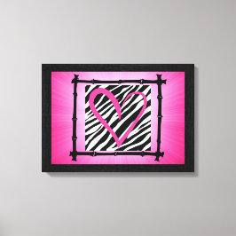 Arte de pared de impresión de cebra de color rosa