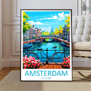 Arte de Pared de Impresión de Viaje de Ámsterdam A