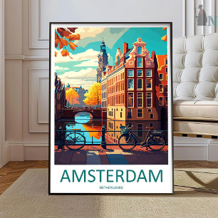 Arte de pared de impresión de viaje de Ámsterdam A