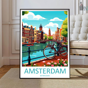 Arte de Pared de Impresión de Viaje de Ámsterdam A