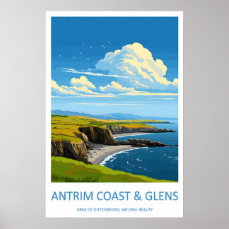 Arte de pared de impresión de viaje de la costa y