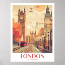 Arte de pared de impresión de viajes de Londres