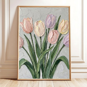 Arte de pared de impresión en lienzo de tulipán mo