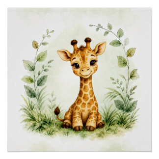  Arte de pared de jirafa de vida silvestre Póster 