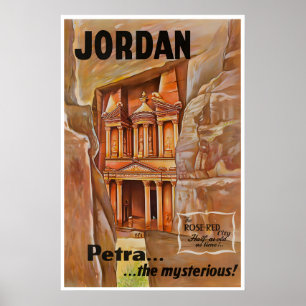 Arte de pared de Jordania Cartel de viaje de Petra
