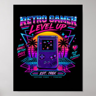 Arte de pared de juegos de arcade neon Synthwave