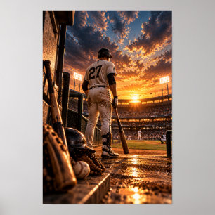 Arte de pared de jugador de béisbol en el muro del