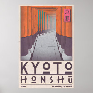 Arte de pared de Kyoto Honshu Puertas del santuari