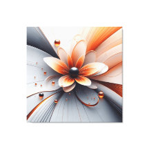 Arte de pared de la flora abstracta de lienzo