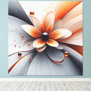 Arte de pared de la flora abstracta de lienzo