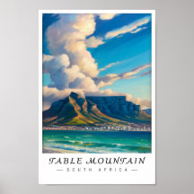 Arte de pared de la Montaña de la Mesa Sudáfrica,