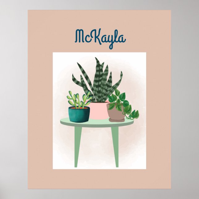 Arte de pared de la planta personalizada (Frente)