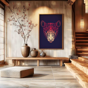 Arte de pared de la Rata del Zodiaco Chino Decor