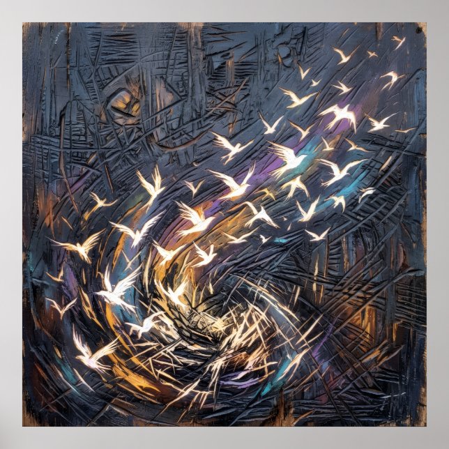 Arte de Pared de Las Aves del Pasaje Ancestral (Frente)