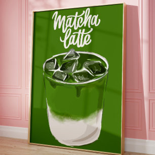 Arte de pared de Latte de Matcha Estético, Amante