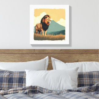 Arte de pared de león majestuoso